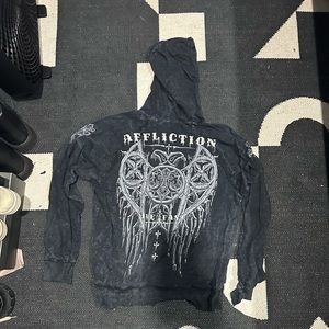 Affliction wings grunge hoodie size large